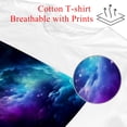 thumbnail image 2 of T Shirts for Women,Mens T Shirt,Blue Purple Galaxy Space,M, 2 of 5