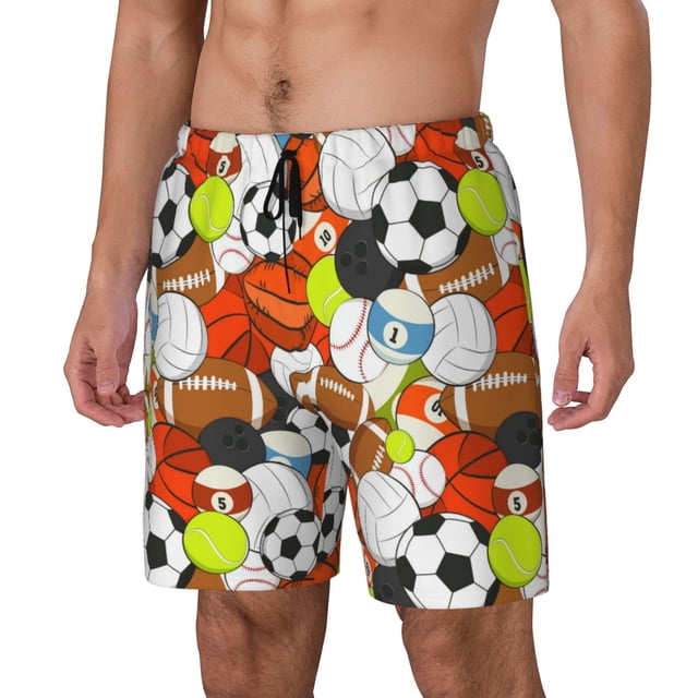 Balery Colorful Balls Bañador para hombre, shorts de playa de secado rápido con entrepierna y forro de compresión-XX-Large