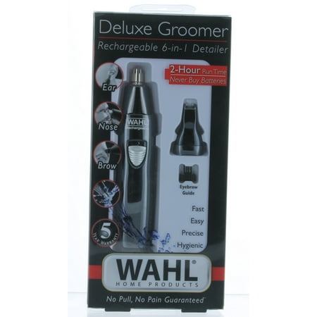 Wahl Deluxe Mens Grooming Rechargeable 6 in 1 Detailer Nose Ear Eyebrow Facial