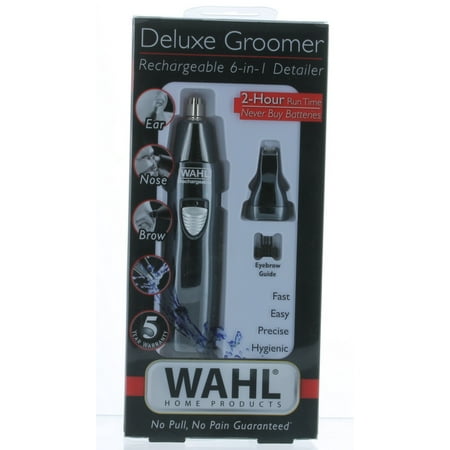 wahl deluxe mens grooming rechargeable 6 in 1 detailer nose ear eyebrow