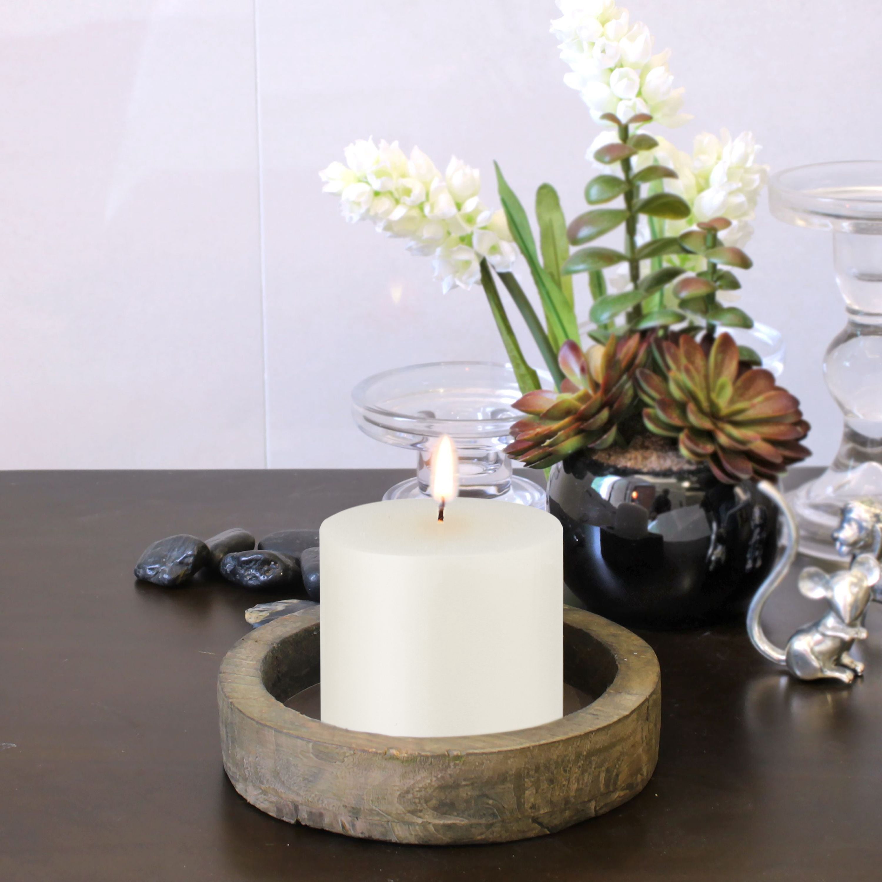 Stonebriar 3" x 3" Unscented Pillar Candles, 6 Pack with 18 Burn Time