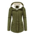 thumbnail image 1 of Women Solid Color Coat Button Down Overcoat Long Sleeve Cardigan Windproof Outer Coat Warm Winter Overcoat Fluffy Jacket, 1 of 6