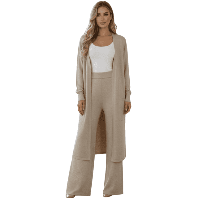 Conjunto Dama Pantalón y Cárdigan Outfit Elegante Casual