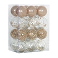 thumbnail image 2 of 24Pcs Rose Gold Christmas Ball Ornaments, Shatterproof Clear & Glitter Gold Xmas Baubles, Christmas Tree Hanging Decorations for Wedding Holiday Party Home Decor, 2 of 6