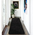 thumbnail image 2 of Softlife Absorbent Bathroom Rugs Microfiber Non Slip Bath Mat for Bathroom Soft Shaggy Rug,54"x24",Black, 2 of 6