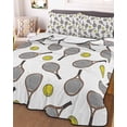thumbnail image 3 of Quilts Queen Size Bedding Set, Tennis Sport Lightweight Quilted Comforter, Cartoon Classic Tennis Pattern Soft Reversible Bedspread Coverlet with Pillow Covers for All Season, 90" x 96", 3 of 7