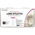 thumbnail image 2 of VIVACE Clear Long Stiletto 500pcs Artificial Fake Nail Tips,10 Sizes With Clear Plastic Case For Nail Salon, 2 of 8