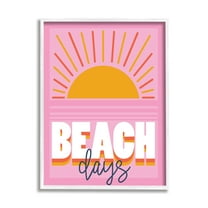 Stupell Industries Beach Days Quote Rising Sun Ray Horizon Pink, 16 x 20, Designed by Angela Nickeas