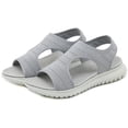 thumbnail image 1 of Sandalias de cuña con punta abierta Sandalias casuales de verano Malla de moda para mujer (42) Gris, 1 of 9