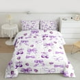 thumbnail image 2 of Castle Fairy Kawaii Bowknot Girl 3 Pieces Queen Comforter Set,Cartoon Purple Strawberry Cherry Ultra Soft Bedding Sets,Polka Dots Bedding Comforter Set Breathable,Lightweight Room Decor,Reversible, 2 of 8