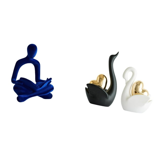 Figuras de cisne pensador abstracto, colección de esculturas artísticas para oficina, bar, boda, adorno de mesa, decoración versátil, estantería de en