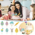 thumbnail image 1 of Ovzne Easter Decoration Cake Flag 12pcs Rabbits Ear Cup Flag Card Party Supplies On Clearance, 1 of 8