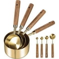 thumbnail image 4 of Juego de cuchara y taza medidora de 8 piezas Juego de cuchara y taza medidora dorada con mango de madera Acero inoxidable Apilable Cocina y Medición para hornear Accesorios de cocina para el hogar Coc, 4 of 10