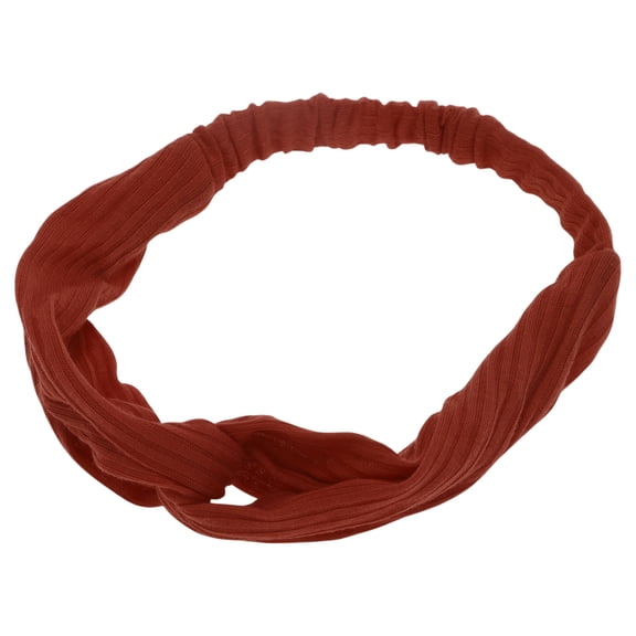 Unique Bargains 1 Pc Stripes Elastic Cross Headwrap for Women Caramel