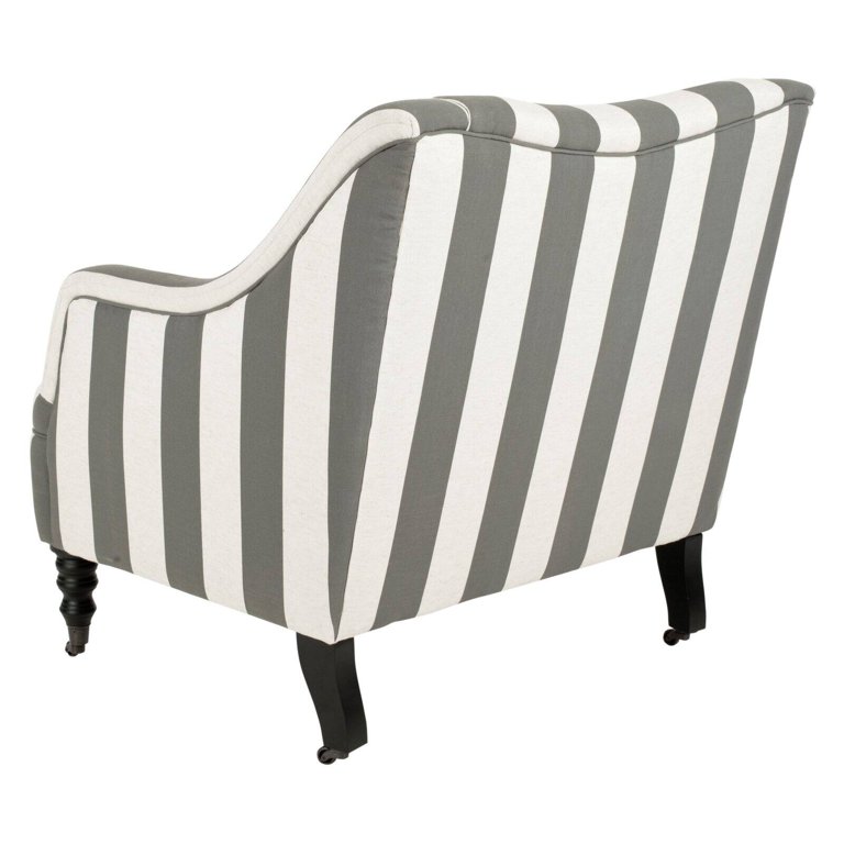 HN Home Walker Coastal Arm Chair - Grey Blue / White