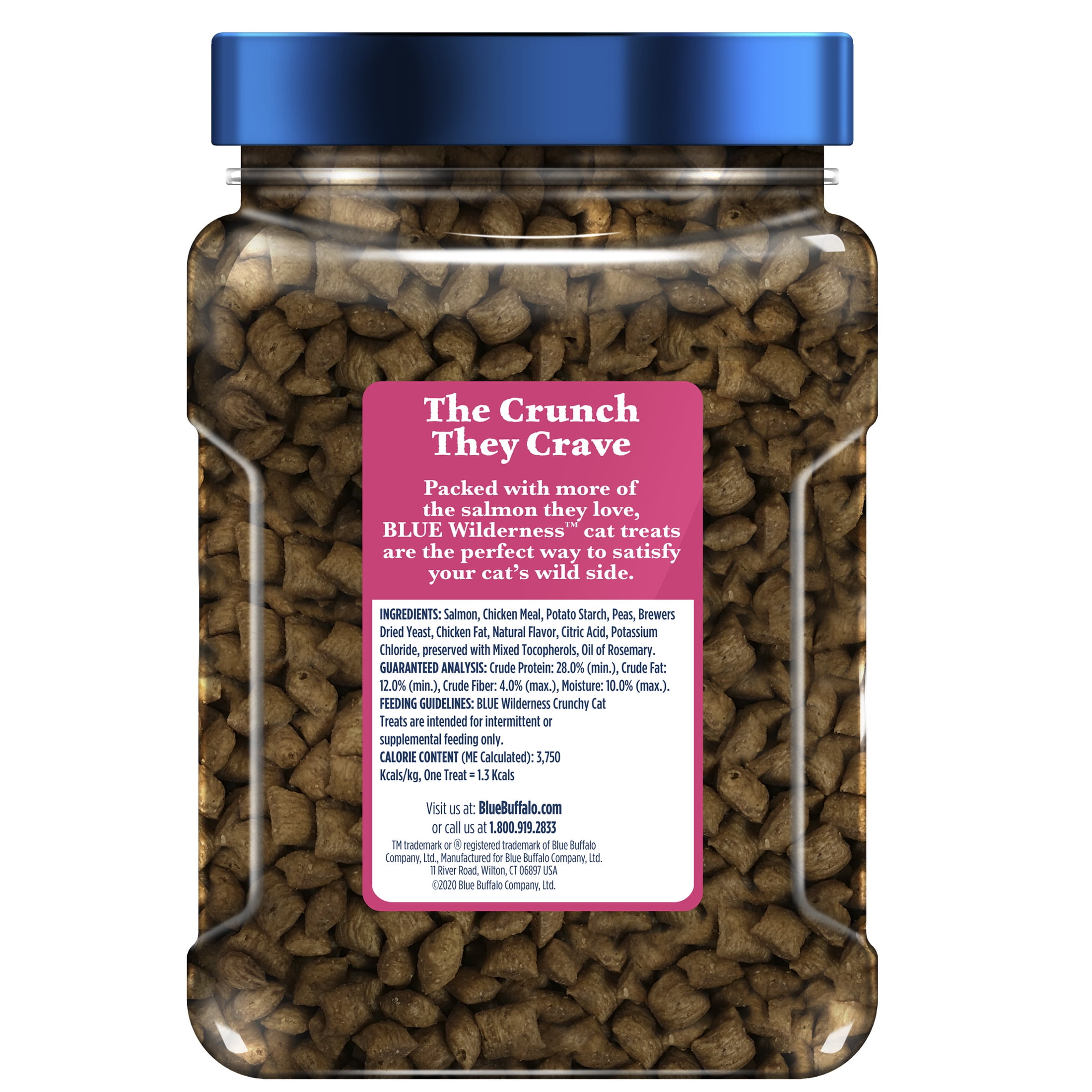 Blue Buffalo Wilderness Crunchy Cat Treats, Tasty Salmon Flavor, 12-oz. Tub