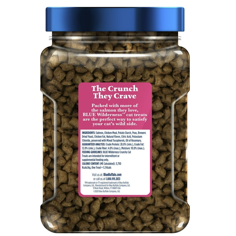 Blue Buffalo Wilderness Crunchy Salmon Cat Treats, 12oz Tub photo 2