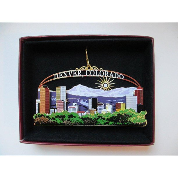 denver colorado brass christmas ornament souvenir gift