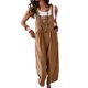 thumbnail image 1 of Txlixc Babero de ocio femenino, pantalones de verano sin mangas de piernas anchas de color sólido, con bolsillos Txlixc moda, 1 of 5