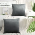 thumbnail image 3 of Unique Bargains 2-Pack Solid Velvet Decorative Throw Pillow Covers Gray 16"x16", 3 of 7