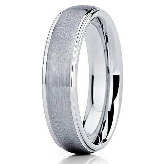 Silly Kings Jewelry 6mm Brushed Gray Tungsten Ring Dome Tungsten Ring Tungsten Carbide Ring (6)