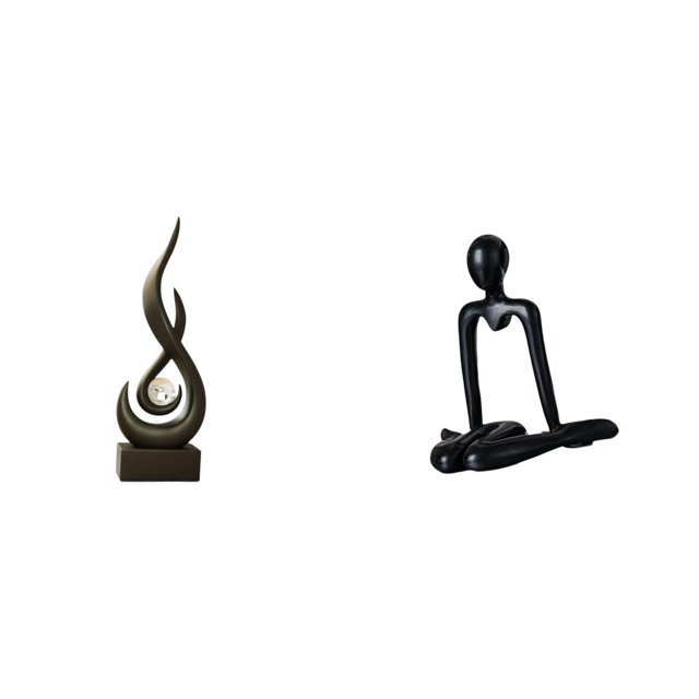 Figura Abstracta De Resina "Pensador De La Llama". Escultura De Arte Moderno Para Vitrina, Sala De Estar, Dormitorio, Estantería, Mesa O Como Adorno.