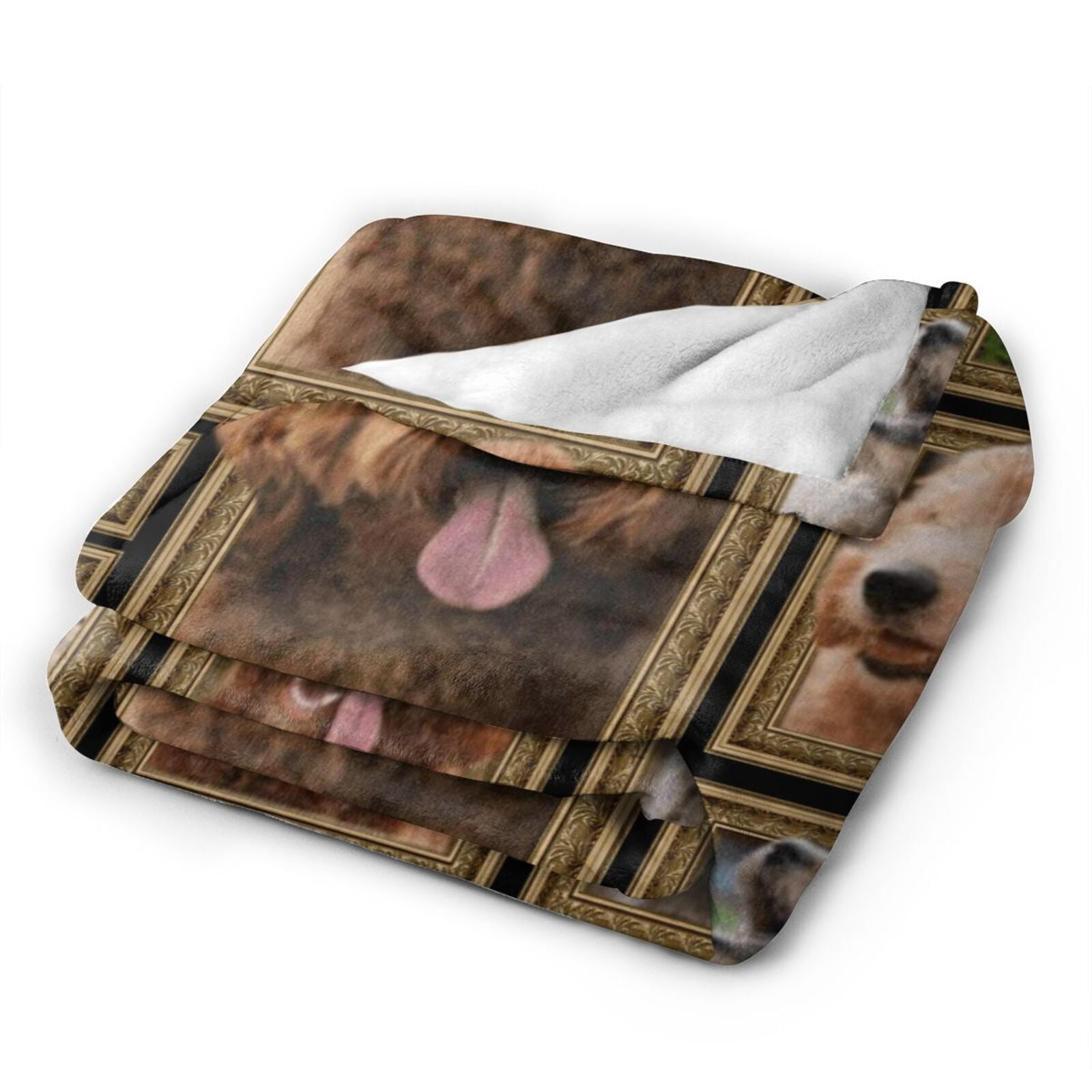 Wijzvio Abradoodle Dog Throw Blanket Soft Fuzzy Fleece Blanket For Couch Bed Living Room Decoration 50"X40"