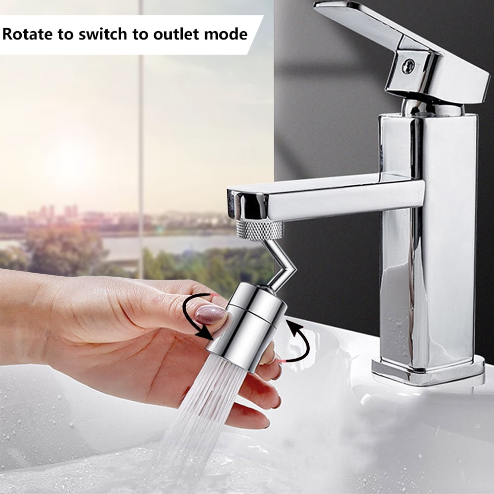 Useful and Professional Faucet Head Filter Nozzle Splash Faucet Filter 720° Rotatable Chrome Plated Brass Water Saver Faucet Head Silver Splash Filter Faucet with Sprayer Head 4-Layer Net Filter 