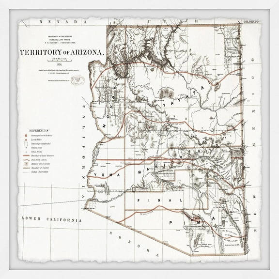 Marmont Hill White Arizona Territory Framed Wall Art