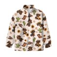 thumbnail image 4 of Uorisanigo Girls Half Zip Sweatshirt Kids Long Sleeve Lapel Zipper Sweatshirt Soft and Comfortable Cactus Cowboy Dachshund Pullover Top Jackets Athletic Outerwear Fall Trendy, Size 13-14, 4 of 7