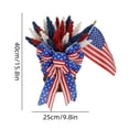 thumbnail image 2 of Red White Blue Patriotic Wreath With Bow Independence Day Star Decor Wreath, Fourth Of July Front Porch Door Wreath Summer Wall Hanging Ornament Charming Festive Door Decor, 15.8in, B, 2 of 6