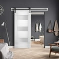 thumbnail image 4 of Modern Barn Door 32 x 84 inches Opaque Glass / Sete 6003 White Silk / 6.6FT Rail Track Heavy Hardware Set / Solid Panel Interior Doors, 4 of 4