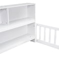 thumbnail image 2 of White Twin Floor Bed With Bedroom Guardrail Opening, Shelves And Bedside Bookcase Size Bookcase, & Guardrails,, 2 of 2