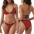 thumbnail image 3 of Balery Red Glitter Pijama Estampado Bikini de Dos Piezas para Mujer - Conjunto de Bikini Ajustable Sexy y Cómodo para Playa, 3 of 6