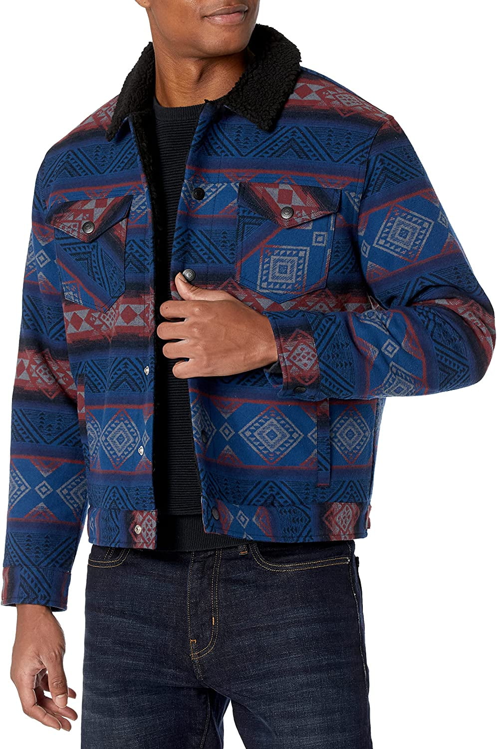 Lucky Brand Mens Stripe Sherpa Lined 
