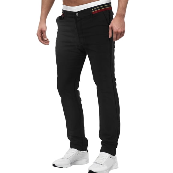 Vedolay Sweatpants with Pockets Men Casual Loose Fit for Men Sports Trousers Pants with Pockets Black,2XL/36