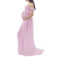 GOODLUCKY Maternity Dress for Photography Solid Color OffShoulder