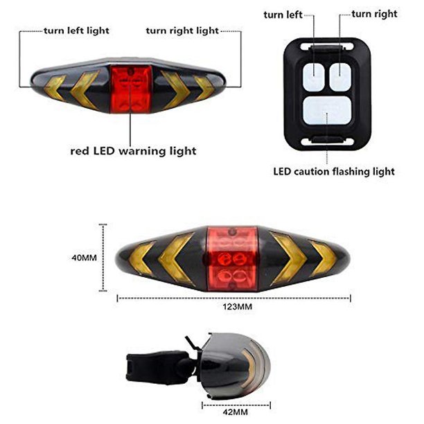 Luz trasera de bicicleta, señales de giro Led con Control remoto inalámbrico, modos multifunción recargables, resistente al agua para bicicleta de carretera Mtb, 1 ud., Banban LingWen 9024715638496