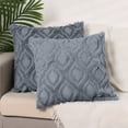 thumbnail image 2 of Unique Bargains Shaggy Plush Throw Pillow Covers Couch Pillow Covers (2 Count) Grey-2 20" x 20", 2 of 6