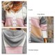 thumbnail image 5 of Suéteres para Mujer Diseño De Empalme con Cuello En V Estilo con Capucha Color De Contraste Suéter con Capucha para Mujer para Fiesta Oficina Hogar Gris M, 5 of 6
