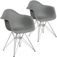 thumbnail image 1 of 2 Pk. Alonza Series Moss Gray Plastic Chair with Chrome Base, 1 of 9