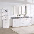 thumbnail image 3 of Cadiz 84" Double Fir Wood White Vanity with Reticulated Grey Composite & Mirror, 3 of 15
