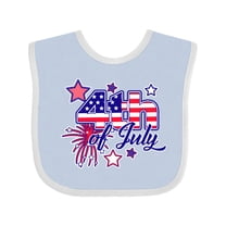 Inktastic 4th of July Fireworks Stars and American Flag Boys or Girls Baby Bib