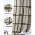 thumbnail image 3 of Linen Buffalo Check Blackout Curtains for Bedroom Living Room Darkening Curtains 90 Inch Retro Black Lines Grid Pattern Black Out Window Curtain Privacy Window Treatment Grommet Drapes 52"x90"x2, 3 of 9