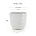 thumbnail image 2 of Ecopots Oslo Durable Modern Round Indoor/Outdoor Recycled Based Composite Flower Pot Planter, Pure White, 14", 2 of 4