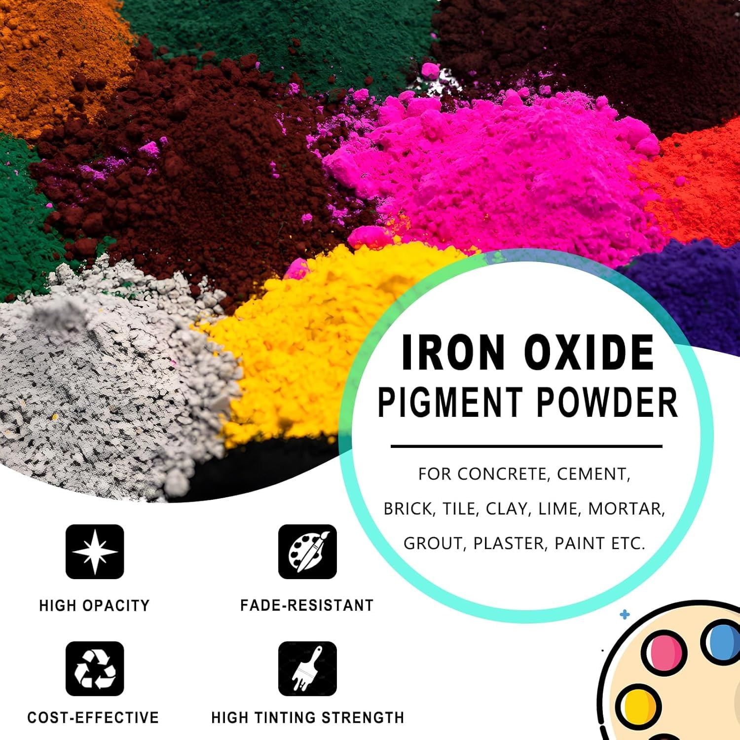 Color Pigment - Iron Oxide Powder for Epoxy Resin Making, Slime & Candle Jars, Concrete, Cement, Mortar, Grout, Gypsum, Water-Based Paint, Plaster Concrete Pigment (Brown, 8 Ounces)