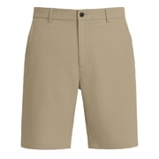 LTTVQM Golf Shorts Men 7 Flat Front Casual Work Dress Shorts Quick Dry Stretch Breathable Lightweight with 3 Pockets for Work Khaki L