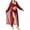 Red#2, variant on Levmjia Women's High Waist Swimsuit 3 Piece Set, Long Sleeve Cover Up Bikini Set with Print, Beachwear for Summer Vacation, S - XL Plus Size Swimsuits for Women