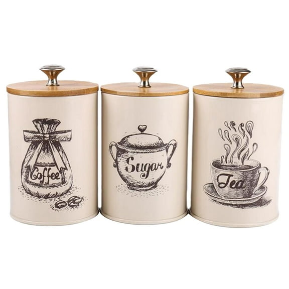 Colcolo Food Storage Containers Set with Lids, Canister Set for Kitchen Coffee Tea Sugar Container Counter Farmhouse Home Kitchen Décor