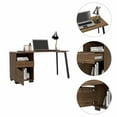 thumbnail image 4 of Atlin Designs 1 Drawer Wood Desk with One Shelf and One Cabinet in Mahogany, 4 of 6